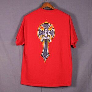Vintage OCC Orange County Choppers T-Shirt XL Red Flame Cross Graphic Biker